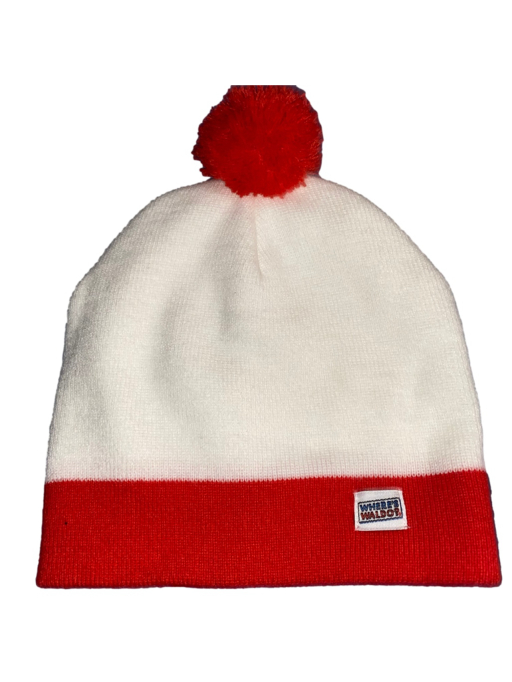 Women's Where's Waldo Beanie Hat One Size White Red